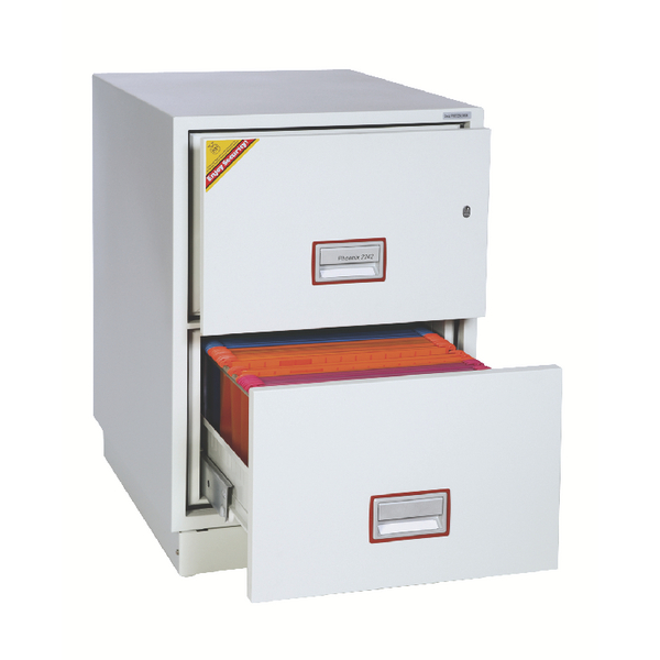 Phoenix White 2 Drawer 90 Minute Fire Rated Filing Cabinet FS2252K