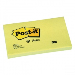 Post-it Notes Recycled 76 x 127mm Canary Yellow (Pack of 12) 655-1Y