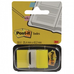 Post-it Yellow Index Tabs 25mm (12 Packs of 50) 680-5