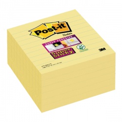 Post-it Notes Super Sticky Extra Large 101 x 101mm 90 Sheets Canary Yellow 675-SS6CY (Pack of 6)