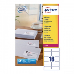 Avery White Laser Adress Labels 99x34mm (Pack of 8000) L7162500