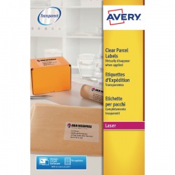 Avery Clear Laser Label A4 1 per Sheet (Pack of 25) L7567-25