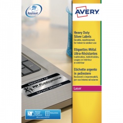 Avery Laser Label Heavy Duty Silver 189x20Sheets L6008-20 Pack of 3780