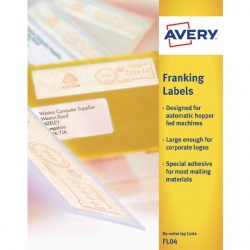 Avery Franking Label For Auto Hopper 140x38mm White FL04 (Pack of 1000)