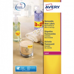 Avery Laser Label 99.1x38.1mm 14 per Sheet Yellow (Pack of 25) L7263-25