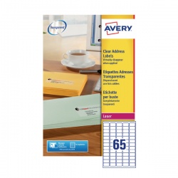 Avery Clear Mini Laser Labels 38x21mm (Pack of 1625) L7551-25