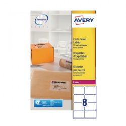 Avery Clear Laser Label 99.1x67.7mm 8 per Sheet (Pack of 25) L7565-25