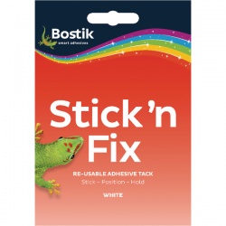 Bostik Stick n Fix Re-Usable White Tack 55g (Pack of 12) 801219