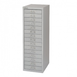 Bisley Non-Locking Multi-Drawer Cabinet 15 Drawer Grey BY31067