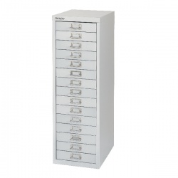 Bisley Non-Locking Multi-Drawer Cabinet 15 Drawer Silver BY58420