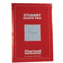 Chartwell A4 Graph Pad 50 Leaf 2/10/20mm J34B