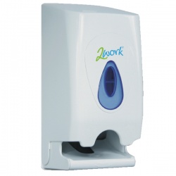 2Work Twin Toilet Roll Dispenser White KMON503