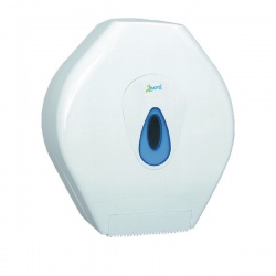 2Work White Mini Jumbo Toilet Roll Dispenser DS924E