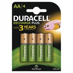 Duracell Rechargeable AA NiMH 1300mAh Batteries (Pack of 4) 81367177