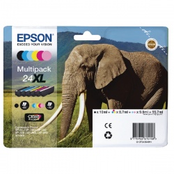 Epson 24XL (C13T24384011) 6-Colour Inkjet Cartridge High Yield Multipack (Pack of 6)
