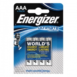 Energizer AAA Ultimate Lithium Batteries (Pack of 4) 632965