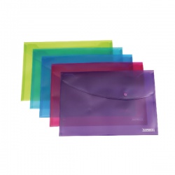 Rapesco Assorted Clear Popper Wallet A5 (Pack of 5) 0689