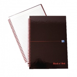 Black n' Red™ Wirebound Glossy Hardback A4 Notebook Feint Ruled 140 Pages (Pack of 5) 846350115