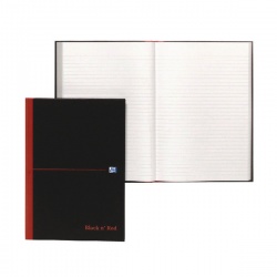 Black n Red A4 Casebound Hardback Notebook Feint Ruled (Pack of 5) 100080446