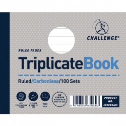 Challenge Triplicate Book Ruled Carbonless 100 Sets 105x130mm (Pack of 5) 100080471
