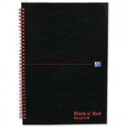 Black n Red Wiro A4 Notebook Recycled Feint 846350972