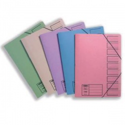 Concordl Elasticated 9-Part Foolscap File Assorted (Pack of 10) 19099