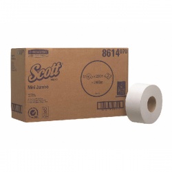 Scott Mini Jumbo White Toilet Tissue Roll (Pack of 12) 8614
