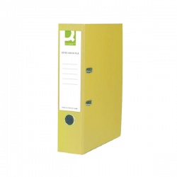Q-Connect Lever Arch Foolscap File Polypropylene 70mm Yellow (Pack of 10) KF01476