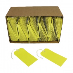 Yellow Strung Tags 120x60mm (Pack of 1000) KF01626