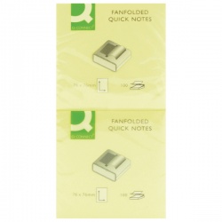 Q-Connect Fanfold Quick Notes 75 x 75mm Yellow (Pack of 12) KF02161