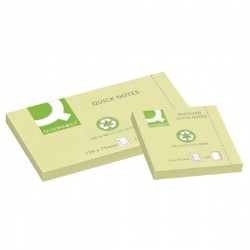 Q-Connect Repositionable Quick Notes Recycled 76 x 127mm Yellow (Pack of 12) KF05610