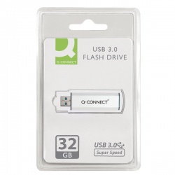 Q-Connect Silver/Black USB 3.0 Slider Flash Drive 32GB 43202005 KF16370