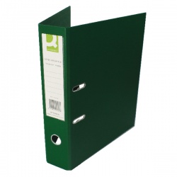 Q-Connect Green Foolscap Polypropylene Lever Arch File (Pack of 10) KF20028