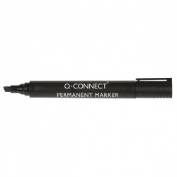 Q-Connect Black Permanent Marker Pens Chisel Tip (Pack of 10) KF26042