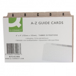 Q-Connect Guide Card 6x4 Inch A-Z Buff (Pack of 25) KF35208