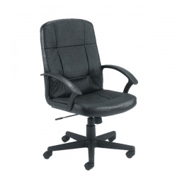 Jemini Thames Leather Look Executive Chair with Arms Black KF50189