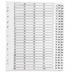 Q-Connect Index A4 Multi-Punched 1-75 Reinforced White Board Clear Tabbed KF97058