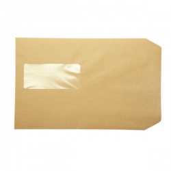 Q-Connect Pocket C5 Envelopes Window 115gsm Manilla Peel and Seal (Pack of 500) KF97370