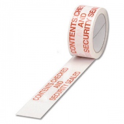Polypropylene Tape Printed Contents Checked White/Red 50mm x 66m PPPS-SECURITY