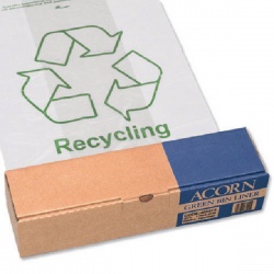 Acorn Green Bin Heavy Duty Clear/Printed Recycling Bin Liner (Pack of 50) 402573
