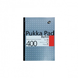 Pukka Refill A4 Pad 4 Hole Punched Feint Ruled and Margin 400 Pages (Pack of 5) REF400