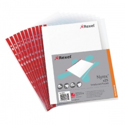 Rexel Nyrex Pocket PVC Open Side Clear (Pack of 25) Foolscap R149L 12263