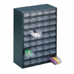 Storage Cabinet Clear 45 Drawer System Dark Grey 324193