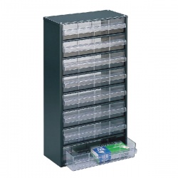Storage Cabinet Clear 8 Drawer System Dark Grey 324234