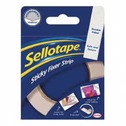 Sellotape White Sticky Fixers Strip 25mm x 3m 484330