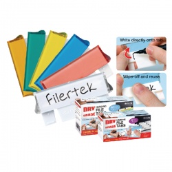 Filertek Assorted Dry Erase Suspension File Tabs (Pack of 50) FPCLIPDRY50ASS