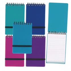 Snopake NoteGuard Wirebound Hardback Notebook 76x127mm Electra™ Assorted (Pack of 5) 14324