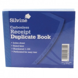 Silvine Carbonless Duplicate Receipt Book 102x127mm (Pack of 12) 720-T