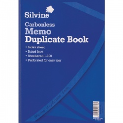 Silvine Carbonless Duplicate Memo Book A4 Blue (Pack of 3) 714