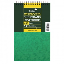 Silvine Spiral Bound Shorthand Notebook 127x203mm 200 Leaf Ruled Feint (Pack of 6) 441-T